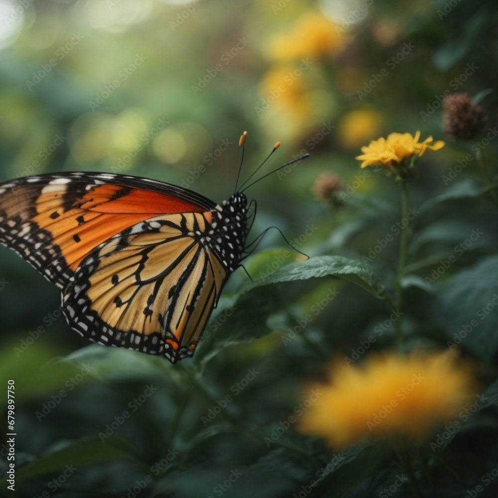 Fototapeta premium monarch butterfly on flower