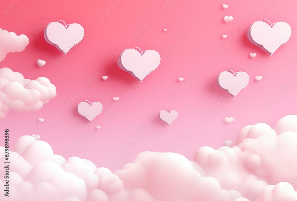 Paper elements in shape of heart flying on pink background. Vector symbols of love for Happy Women's, Mother's, Valentine's Day, birthday greeting card design. Paper elements in shape of heart flying on pink background. Vector symbols of love for Happy Women's, Mother's, Valentine's Day, birthday greeting card design.