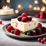 Cheesecake with Frosted Cranberries - Creamy Holiday Indulgence