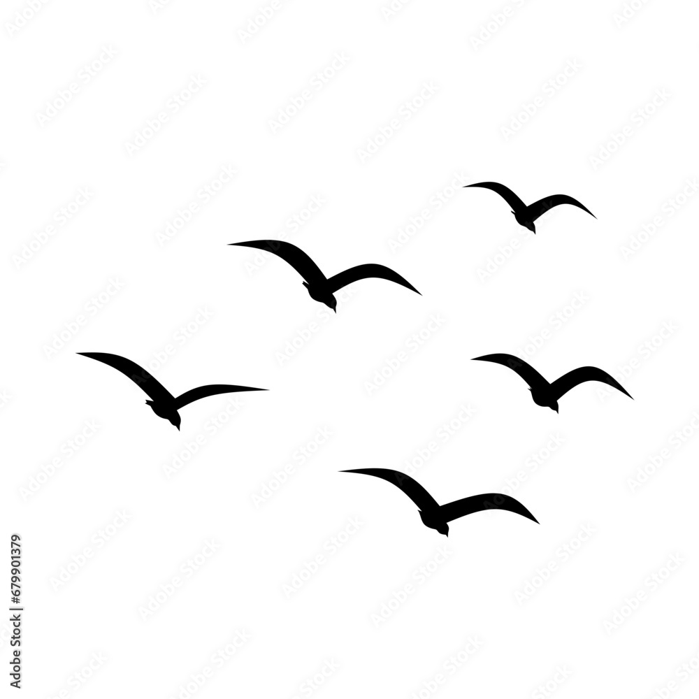Birds flock silhouette vector. Birds flock silhouette can be used as ...