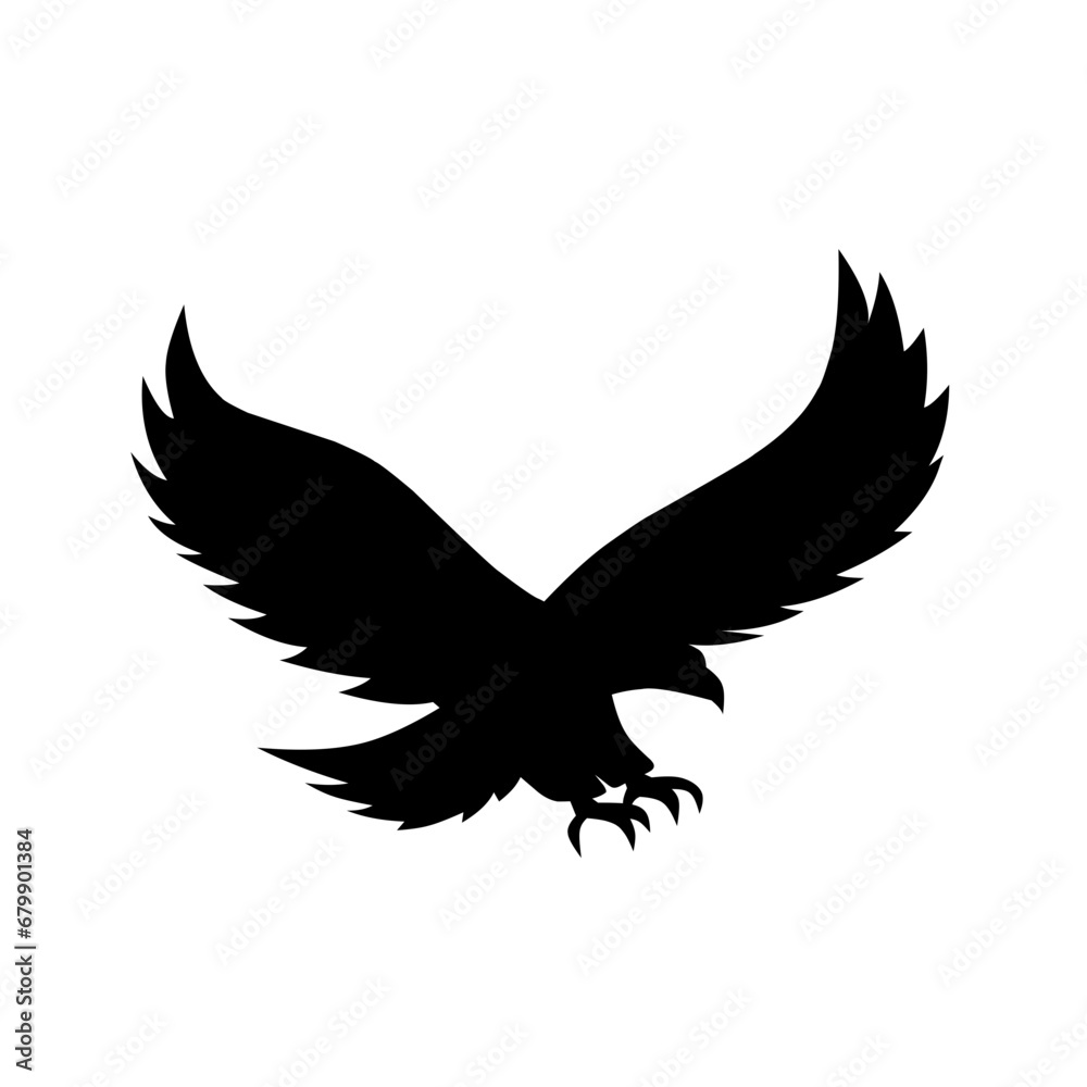 Fototapeta premium Eagle silhouette vector. Eagle silhouette can be used as icon, symbol or sign. Eagle icon for design related to animal, wildlife or landscape