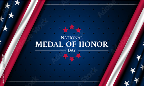 Happy National Medal Of Honor Day Background Vector Illustration