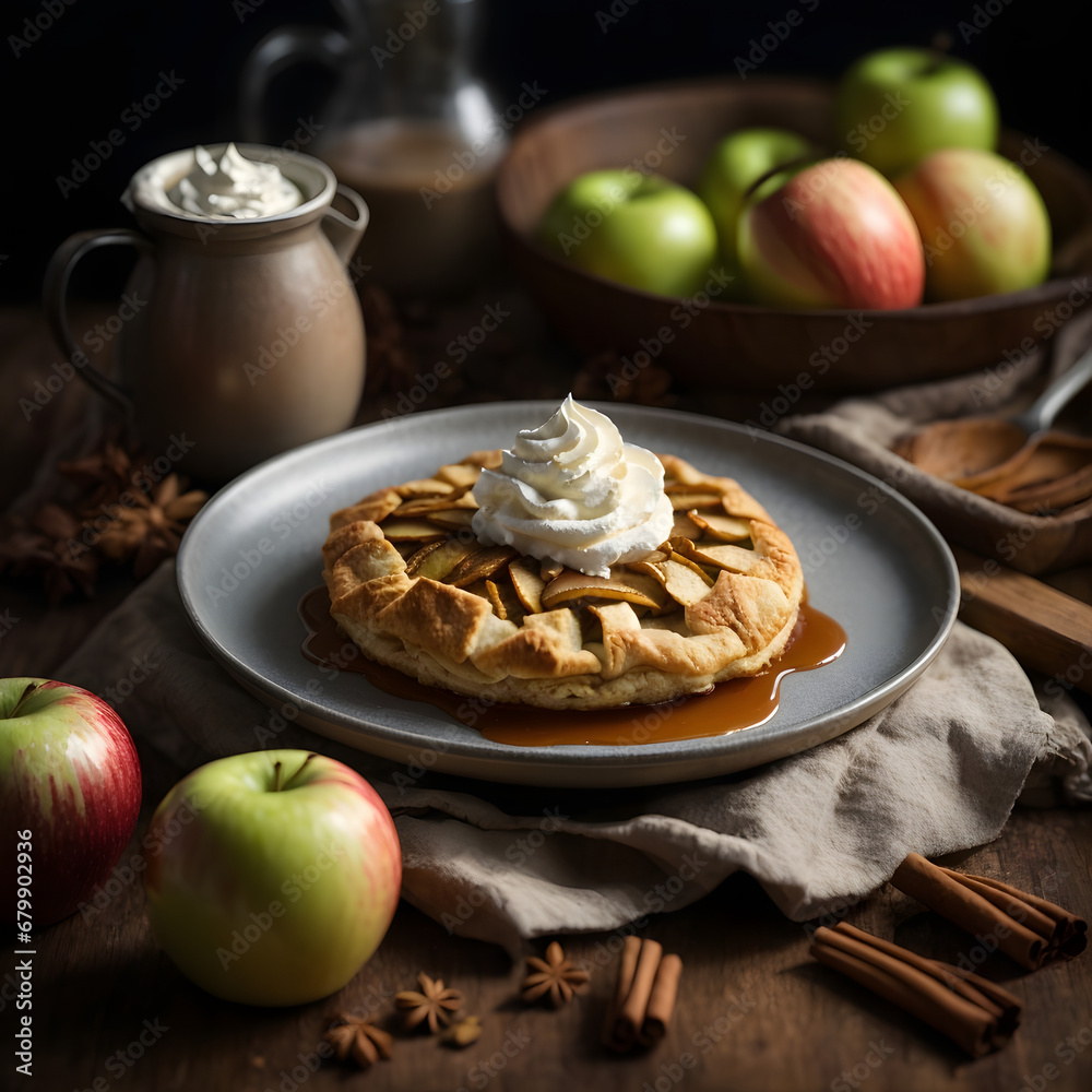 Apple Galette with Apple Molasses Chai Whipped Cream