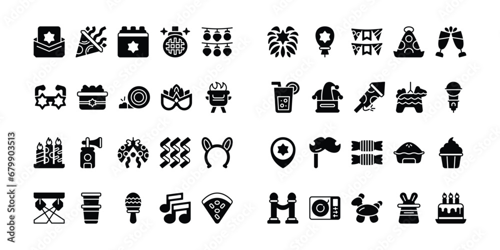 Party Icon Set Simple