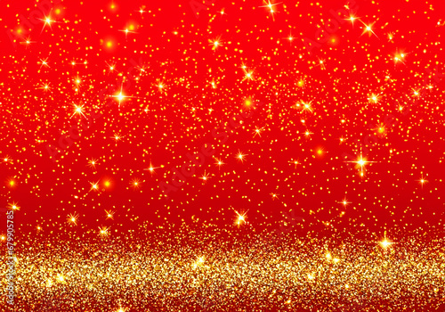 キラキラゴージャスなゴールドと赤い背景