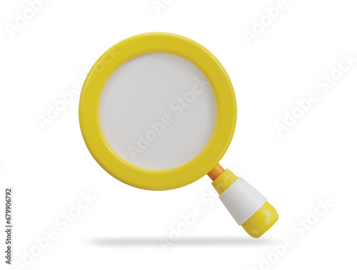 magnifying glass discovery research search analysis concept 3d vector icon