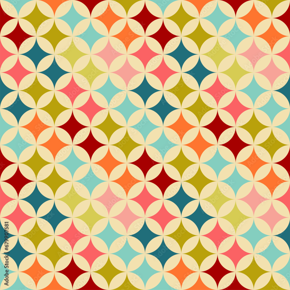 Retro geometric seamless pattern vector image Retro geometric seamless pattern vector image