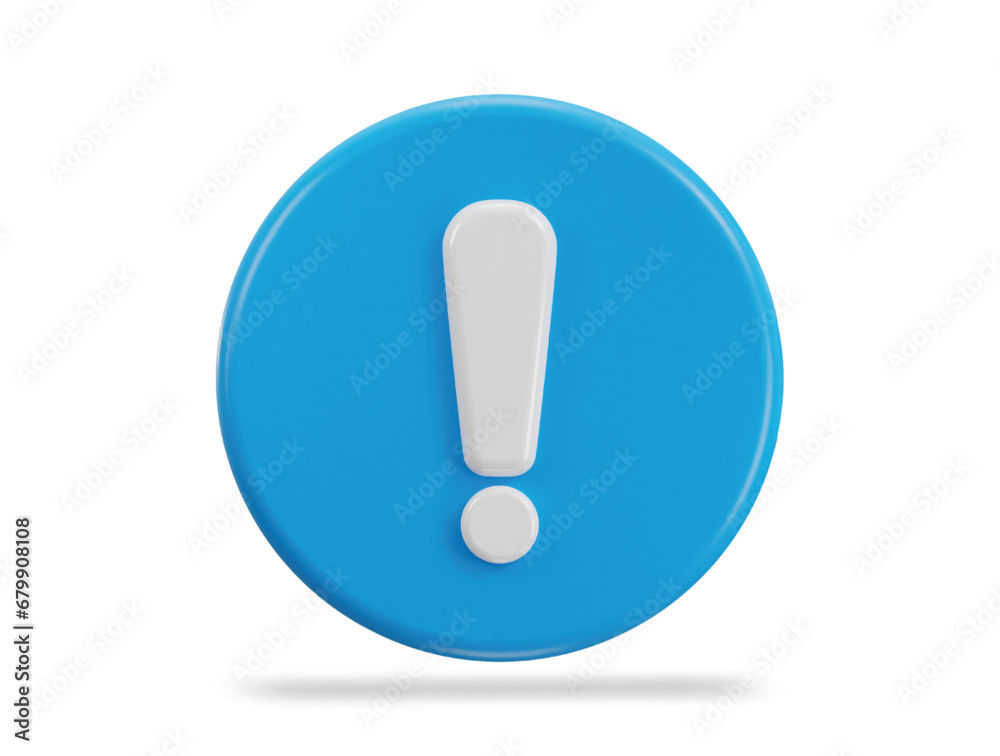 3d exclamation mark alert button icon vector 3d exclamation mark alert button icon vector