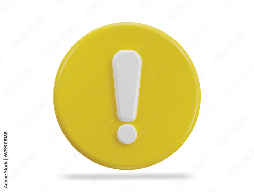 3d exclamation mark alert button icon vector 3d exclamation mark alert button icon vector