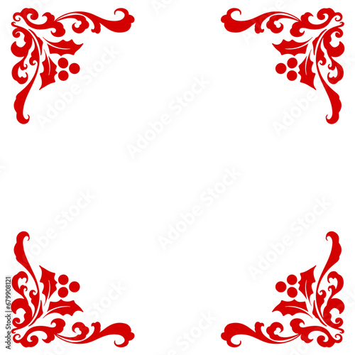 Wallpaper Mural Vector red corner elegant frame border christmas purpose Torontodigital.ca