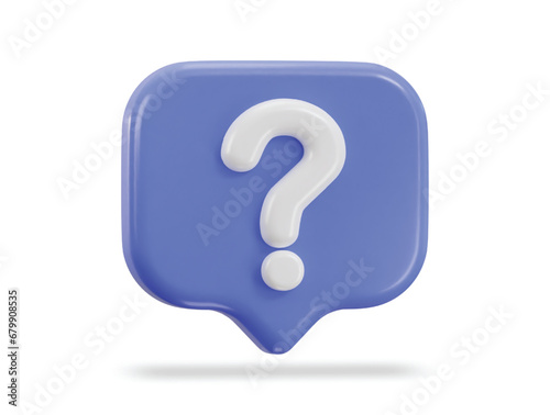 3d question mark with faq icon isolated on 3d render illustration