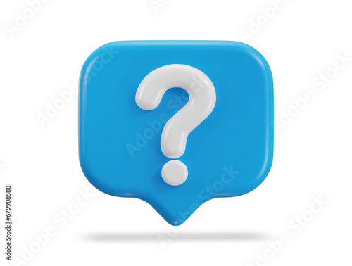 3d frequently asked questions faq icon isolated on 3d render illustration