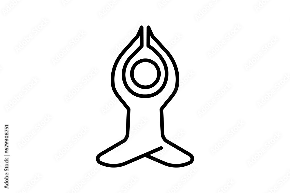 yoga icon. icon related to meditation, physical and mental balance. line icon style. simple vector design editable yoga icon. icon related to meditation, physical and mental balance. line icon style. simple vector design editable