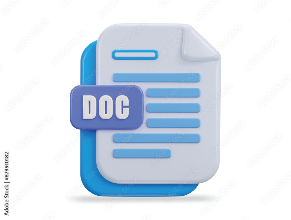 3d document file format icon vector illustration 3d document file format icon vector illustration