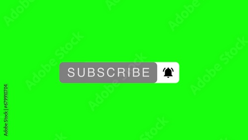 Mouse Clicking a Subscribe Button and Bell Notification. subscribe animation greenscreen