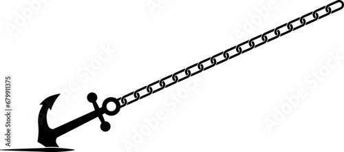 anchor chain stuck in the sand vector