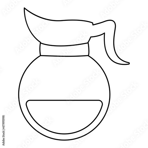Coffee decanter line art. Vector illustration with coffee theme and line art vector style.