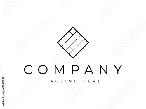 floor parquet tile line logo design