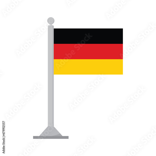 Flag of Germany on flagpole isolated