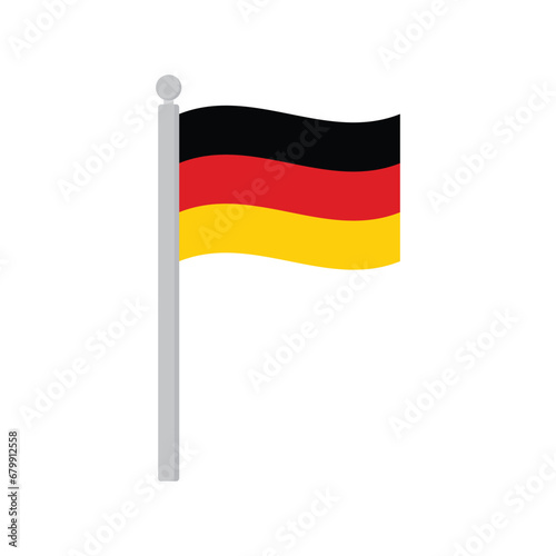 Flag of Germany on flagpole isolated