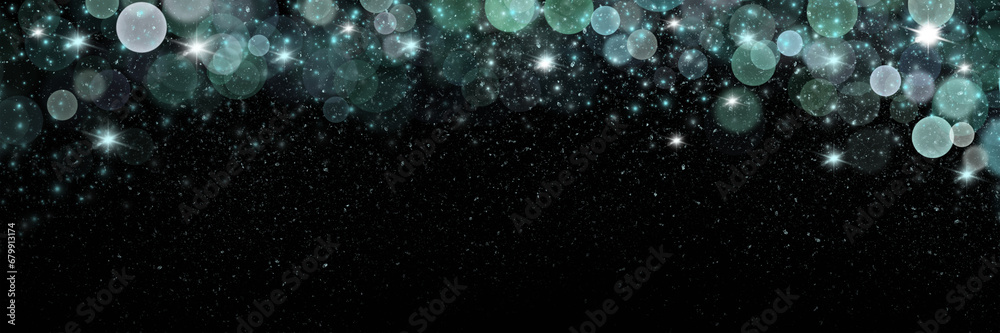 Abstract dark background with blurry festival lights effect