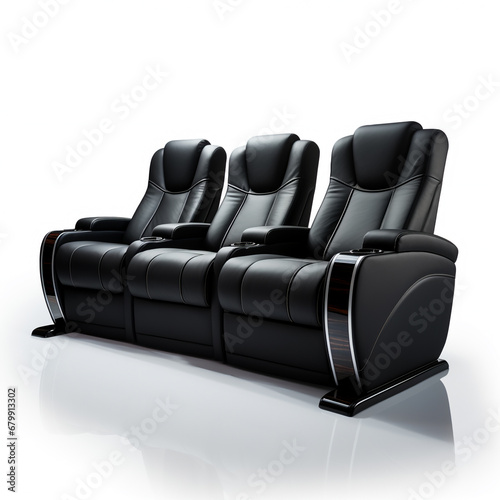 Home theater seating isolated white background, AI Generative. © Miry Haval