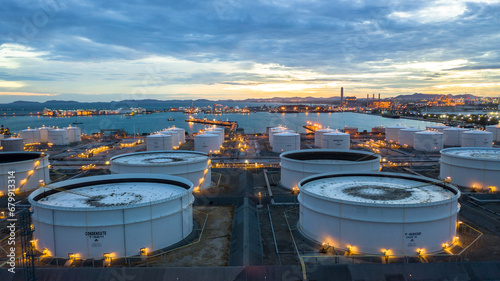 oil terminal is industrial facility for storage of Oil and gas industry. photo