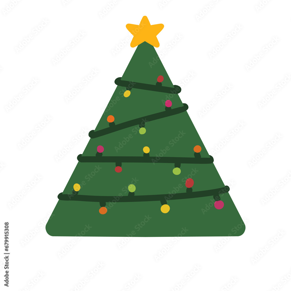 Arbol de navidad sin fondo ilustración original Stock Illustration