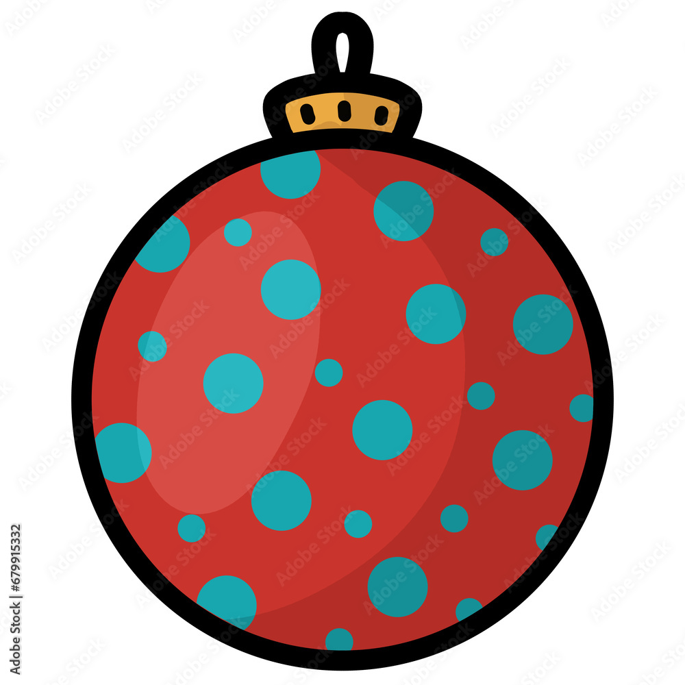 Bola de Navidad ilustrada con colores vibrantes - Un toque de alegría