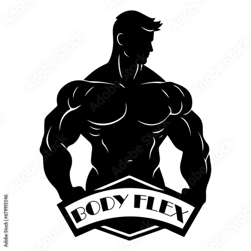 Gym Logo Vector Illustration silhouette black color, bodyflex gym vector silhouette