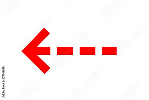 Left red dashed arrow icon 