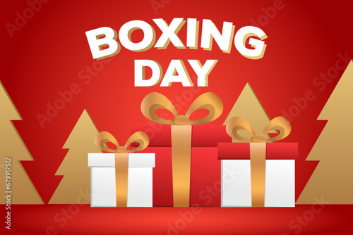 vector design boxing day sale horizontal banner illustration