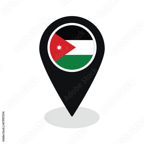 Free Download Flag of Jordan flag on map pinpoint icon isolated black color - GFXLoad