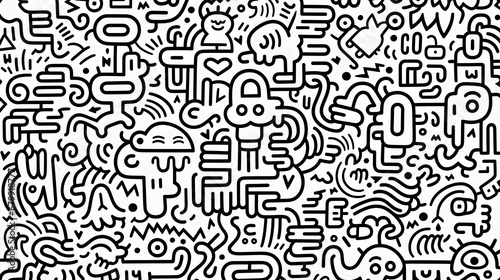 doodle art  on paper  colouring book  pattern