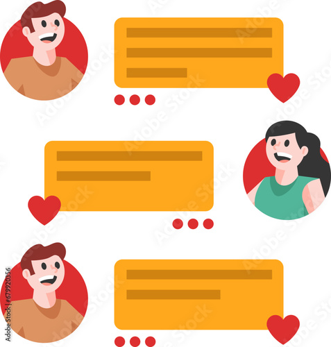 Chat Virtual Dating Illustration