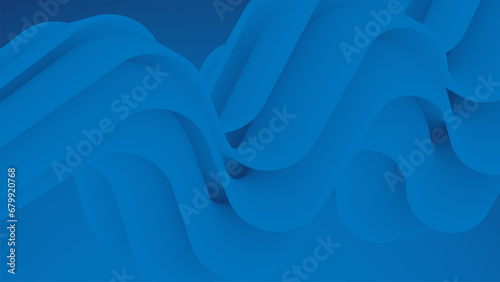  blue flow background with smooth shape futuristic Geometric Textured intricate 3D wall for business elegant