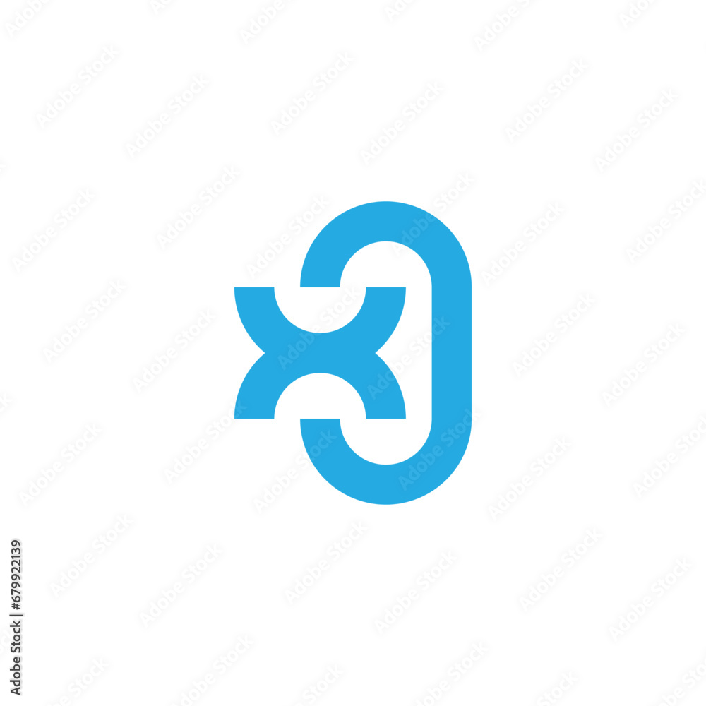 letter xo blue pure concept logo vector
