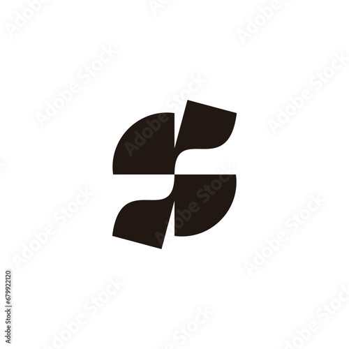 letter s paper unique shape geometric logo vector