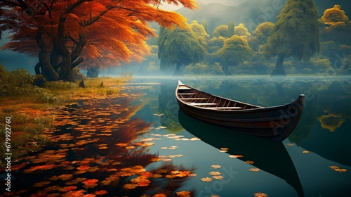 boat in autumn