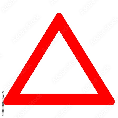 Red triangle outlined shape icon 