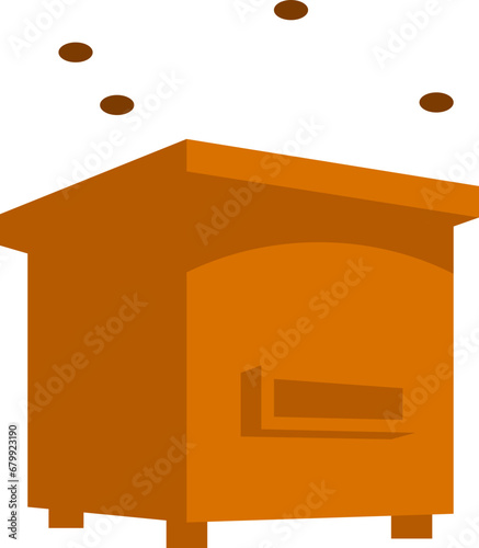 Cute Beehive Box Illustration