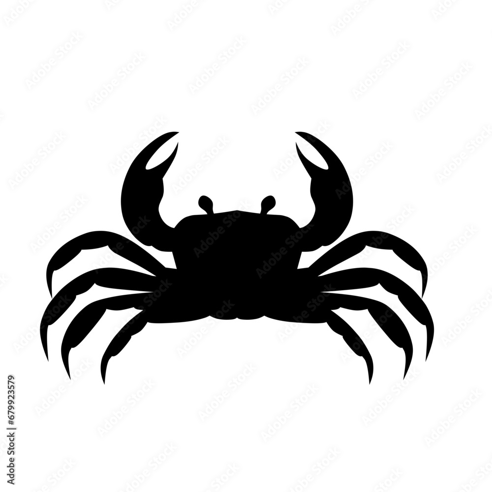 Crab silhouette vector. Crab silhouette can be used as icon, symbol or sign. Crab icon vector for design of ocean, undersea or marine Crab silhouette vector. Crab silhouette can be used as icon, symbol or sign. Crab icon vector for design of ocean, undersea or marine