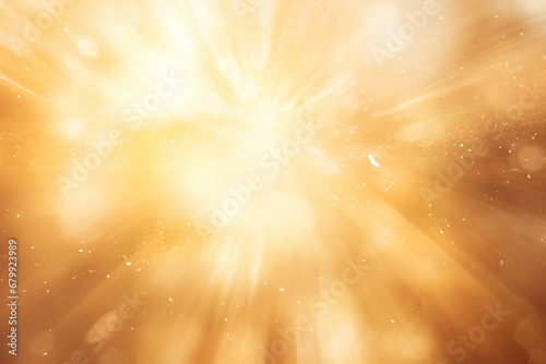 Witness the captivating spectacle of brilliant burst of light against backdrop of golden sunbeams, creating radiant explosion that exudes positivity and dynamic energy. Generative AI.