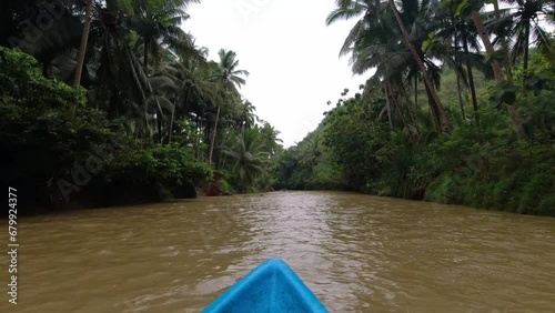 Left and right views of the river using a boat photo