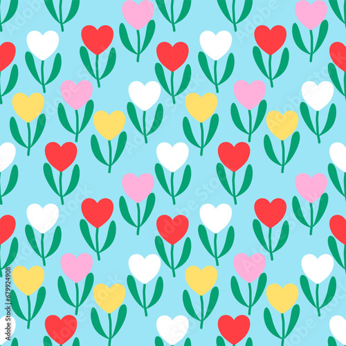 seamless pattern with tulips