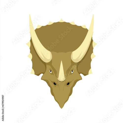 Triceratops Colorful Cartoon Head Vector