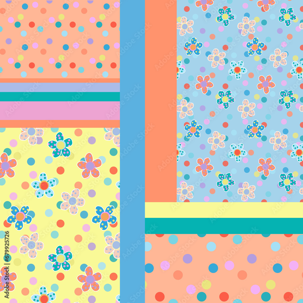 Quilt of Pop Daisies and Dots