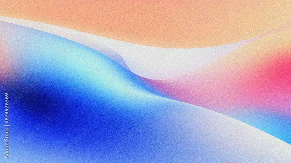 pink blue orange wavy gradient background with grain and noise texture ...