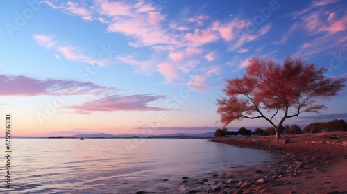 sunset over the river