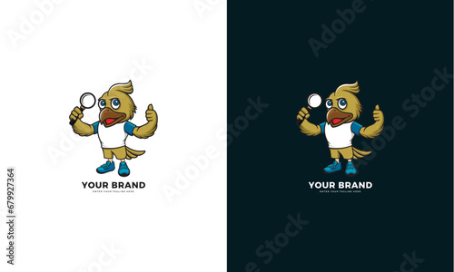 Eagle detective logo mascot, vector graphic design